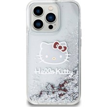 Hello Kitty iPhone 15 Pro Kılıf Hello Kitty Orjinal Lisanslı Ikonik Sıvılı Glitter Kapak Şeffaf