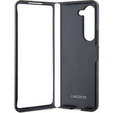 Lacoste Galaxy Z Fold 5 Kılıf Lacoste Orjinal Lisanslı Pu Pike Desenli Yüzey Ikonik Timsah Logolu Lacivert