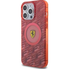 Ferrari iPhone 15 Pro Max Kılıf Ferrari Orjinal Lisanslı Magsafe Şarj Özellikli Multi Sf Kapak Kırmızı
