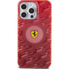 Ferrari iPhone 15 Pro Max Kılıf Ferrari Orjinal Lisanslı Magsafe Şarj Özellikli Multi Sf Kapak Kırmızı