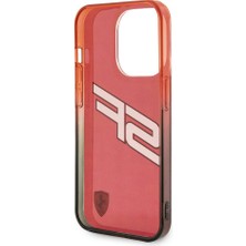 Ferrari iPhone 15 Pro Max Kılıf Ferrari Orjinal Lisanslı Transparan Sf Yazılı Kenarları Renk Geçişli Kırmızı