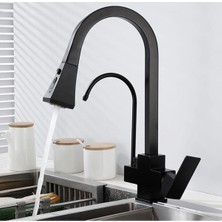 OEM Mutfak Evye Bataryası Dual Flow Su Arıtma Çıkışlı Yeni Bas Çek Mat Siyah 7 Yıl Garantili Ithal