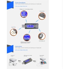 Dc Mobil Şarj Akımı Gerilim Dijital Monitör USB Test Cihazı Akım 0-3A Gerilim 4-20V Test Cihazı Çift Metre Ekran Test Cihazı (Yurt Dışından)