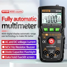 Aneng M108 Mini Test Cihazı Metre Akıllı Dijital Multimetre 4000 Sayım Ac/dc Gerilim Akım Kapasite Hz Frekans (Yurt Dışından)