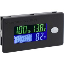 Kapasite Monitörü, 10-100V Metre, 12V 24V 48V Yüzde Gerilim Fahrenheit Sıcaklık Göstergesi Ölçer (Yurt Dışından)