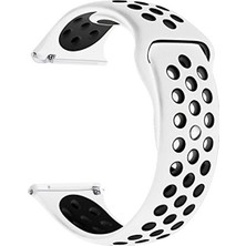 Dlrcase Haylou Watch 2 Pro Kordon Delikli Çift Renk Silikon Beyaz
