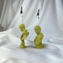 Oasis Decoration Küf Yeşili Michelangelo ve Brutus Heykel 2'li Not Tutucu Set Fotoğraf Tutucu