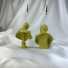 Oasis Decoration Küf Yeşili Michelangelo ve Brutus Heykel 2'li Not Tutucu Set Fotoğraf Tutucu