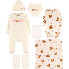 İdil Baby Hastane Çıkışı 8li Ayı Baskılı Pembe