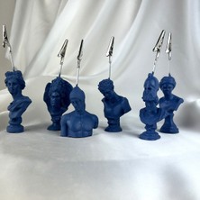 Oasis Decoration Gri Mavi Venus Perseus Hermes Apollo Ares ve Athena Heykel 6'lı Not Tutucu Set Fotoğraf Tutucu