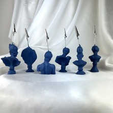 Oasis Decoration Gri Mavi Venus Perseus Hermes Apollo Ares ve Athena Heykel 6'lı Not Tutucu Set Fotoğraf Tutucu