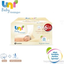 Uni Baby Yenidoğan Islak Pamuk Mendil 6x40lı Fırsat Paketi