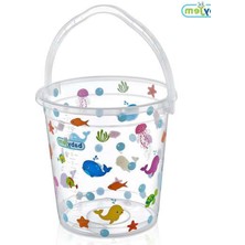 Babyjem Desenli Bebek Banyo Kovası Beyaz