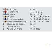 Projahn Renkli Bits Set 1/4" Mini Uç Cırcırlı İşaretli Uçlar 33 Parça 4095