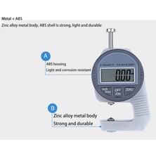 Betty Becky Dijital Kalınlık Ölçer Elektronik Kalınlık Ölçer Kağıt Kumaşın Kalınlığını Ölçmek Ince Metal Mikrometre 0.01MM (Yurt Dışından)