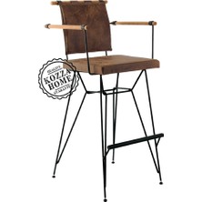 Kozza Home Penyez Ahşap Kol Bar Sandalye Kahve - 65 cm