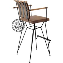 Kozza Home Penyez Ahşap Kol Bar Sandalye Kahve - 65 cm