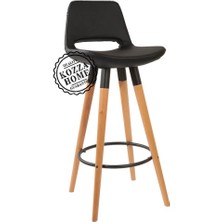 Kozza Home Retro 220 Bar Sandalye Naturel - Siyah - 65 cm