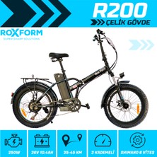 Roxform R-200 Elektrikli Katlanabilir Bisiklet 20 Inç Siyah