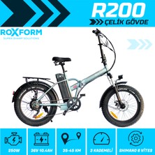 Roxform R-200 Elektrikli Katlanabilir Bisiklet 20 Inç Titanyum Mavi