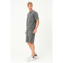 Msw Erkek Kısa Kollu Oversize Gri T-Shirt