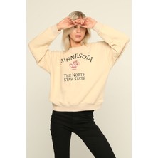 Owut Collection Bisiklet Yaka Baskılı Sweatshirt