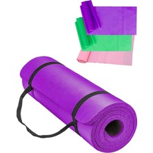 Multiflex 15 mm Taşıma Askılı Pilates Minderi 1.5 cm Pilates Minderi Mati + 3 Lü Direnç Pilates Bandı Lastiği