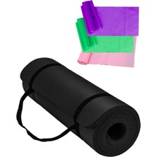 Multiflex 15 mm Taşıma Askılı Pilates Minderi 1.5 cm Pilates Minderi Mati + 3 Lü Direnç Pilates Bandı Lastiği