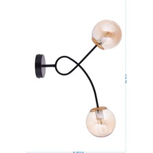 Özpolat Aydınlatma Silim 2 Li Aplik Siyah (Bal Camlı)