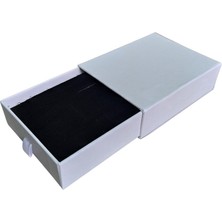 Özer Kutu Beyaz Çekmeceli Büyük Kolye&set Karton Kutu 12'li Paket (Içi Süngerli)