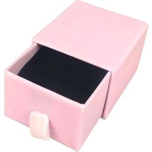 Özer Kutu Pembe Çekmeceli Yüzük Karton Kutu 12'li Paket (Içi Süngerli)