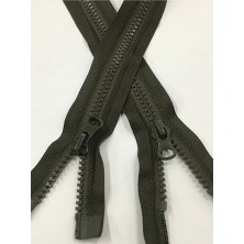 Karan Tuhafiye Mont Fermuarı Çift Yön 65 cm Haki Kemik Diş 1123