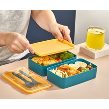 Eva Mia Dikdörtgen 2 Katlı Beslenme Kabı - Yemek Kabı - Saklama Kabı Lunch Box