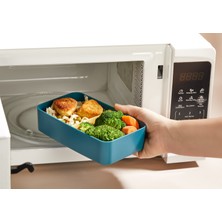 Eva Mia Dikdörtgen 2 Katlı Beslenme Kabı - Yemek Kabı - Saklama Kabı Lunch Box
