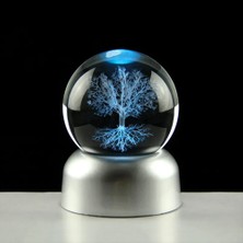 Keyfim Shop Renk Değiştiren Işıklı Tree Of Life Temalı Cam Küre 6cm