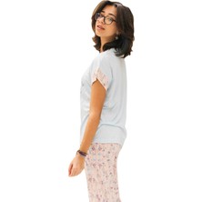 Mihra Kadın Kısa Kol Yuv Yaka Pijama Takımı