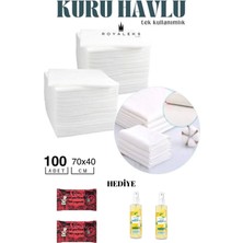 Royaleks 100 Adet Tek Kullanımlık Havlu Hasta Bakım Bebek Bakım Manikür Pedikür Havlusu Hediyeli