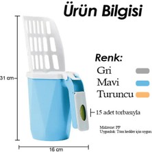 Litter Yeni Nesil Elekli Poşet Hazneli Kedi Kumu Küreği