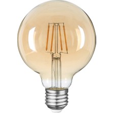 Heka E27 LED FİLAMANLI RUSTIK AMPUL G95 BAL CAM 8W 2500k Gün Işığı ERD-86