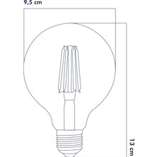 Heka E27 LED FİLAMANLI RUSTIK AMPUL G95 BAL CAM 8W 2500k Gün Işığı ERD-86