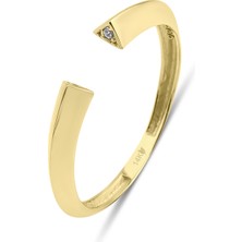 Kairos Jewelry 0.014 Karat Pırlantalı Piramit Tasarım Yüzük KRS139-14GRZ