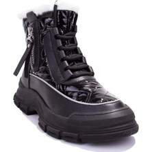 Gamelu Gamelu 23Kz Bowl Bot Siyah Kürklü Kadın Bot Siyah