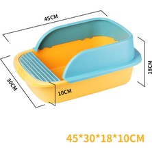 Sunfay 2x Çerçeveli Pet Sürgü Taşınabilir Tepsi Sandbox Yavru Tuvalet Sarı (Yurt Dışından)