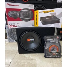 Pıoneer Paket Set Jbl 1000WATT 250RMS Bass Pıoneer 650WATT Hoparlör Soundmax 3000WATT 4 Kanal Amfi Set Kablosu Hazırset