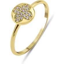 Kairos Jewelry 14 Ayar Altın Yaprak Motifli Yüzük KRS143-14GRZ