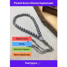 Pastimore Premium Orijinal Hakiki Küre Kesim Kararmaz 33 Lük Hematit Doğal Taş Baba Erkek Tesbih
