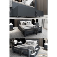 Ninnimo Ni̇nni̇mo Arya Çi̇ft Ki̇şi̇li̇k 160X200 Yatak Uyumlu Antrasit Çekmeceli̇ Karyola - Açy-4
