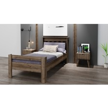Ninnimo Still 100X200 Yatak Uyumlu Tek Kişilik Ceviz Karyola Sty-2