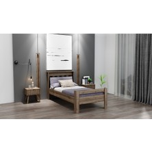 Ninnimo Still 100X200 Yatak Uyumlu Tek Kişilik Ceviz Karyola Sty-2