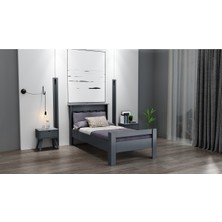 Ninnimo Still 100X200 Yatak Uyumlu Tek Kişilik Antrasit Karyola Sty-4